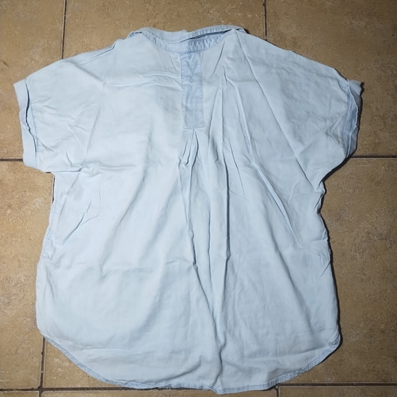 Como Vintage Women's Blue Short Sleeved Button Down Shirt Size Medium - Picture 2 of 11